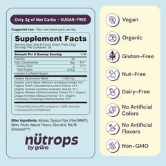Grüns Nutrops packaging front view showcasing convenient snack.