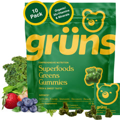 Grüns Super Greens Gummies bottle front
