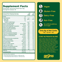 Gruns Super Greens Gummy Bears with 60 ingredients