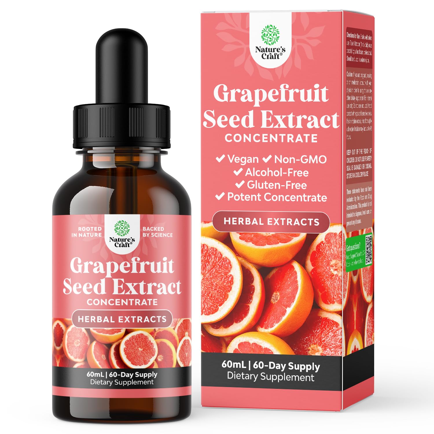 GSE Grapefruit Seed Extract Liquid bottle with dropper