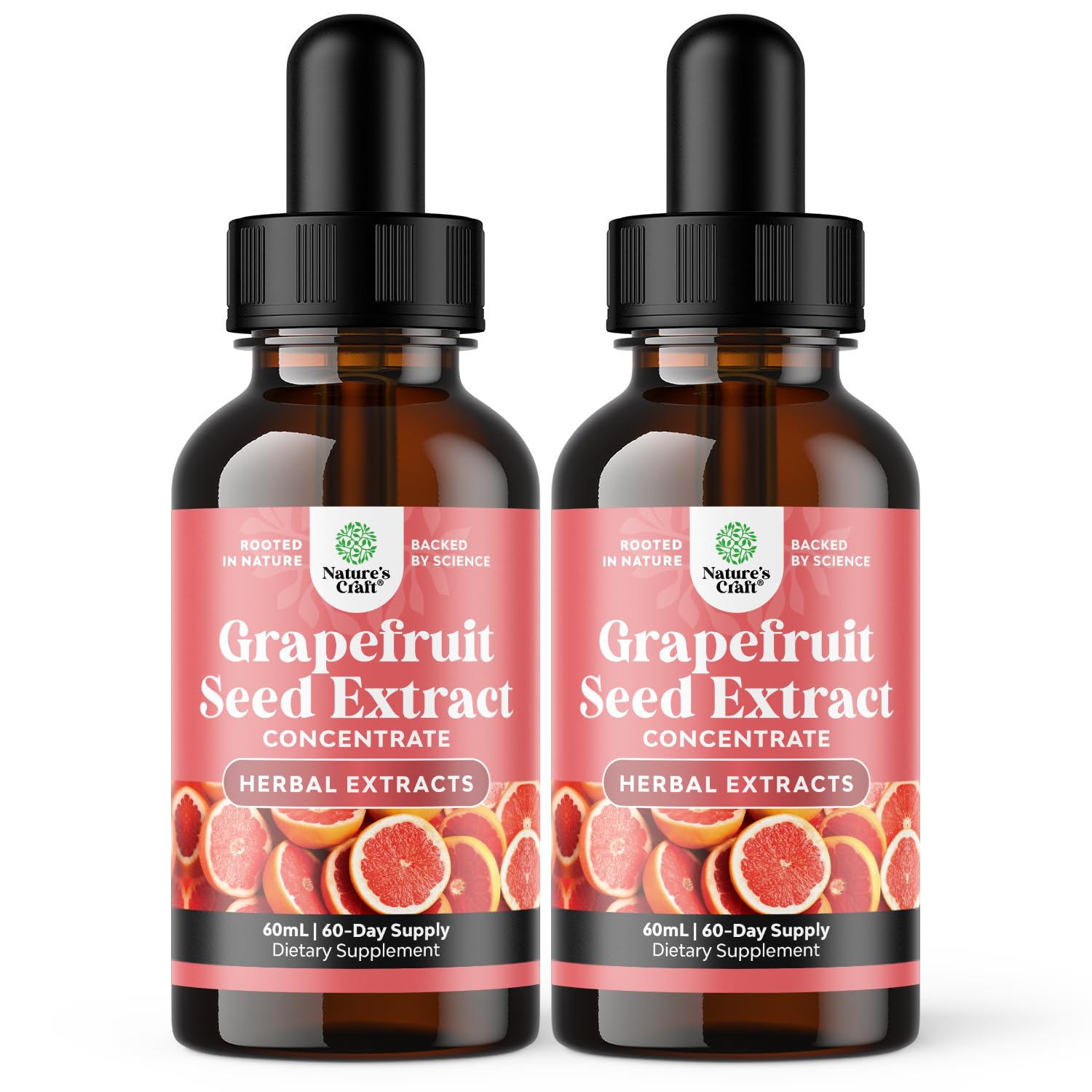 Bottle of GSE Grapefruit Seed Extract liquid with dropper