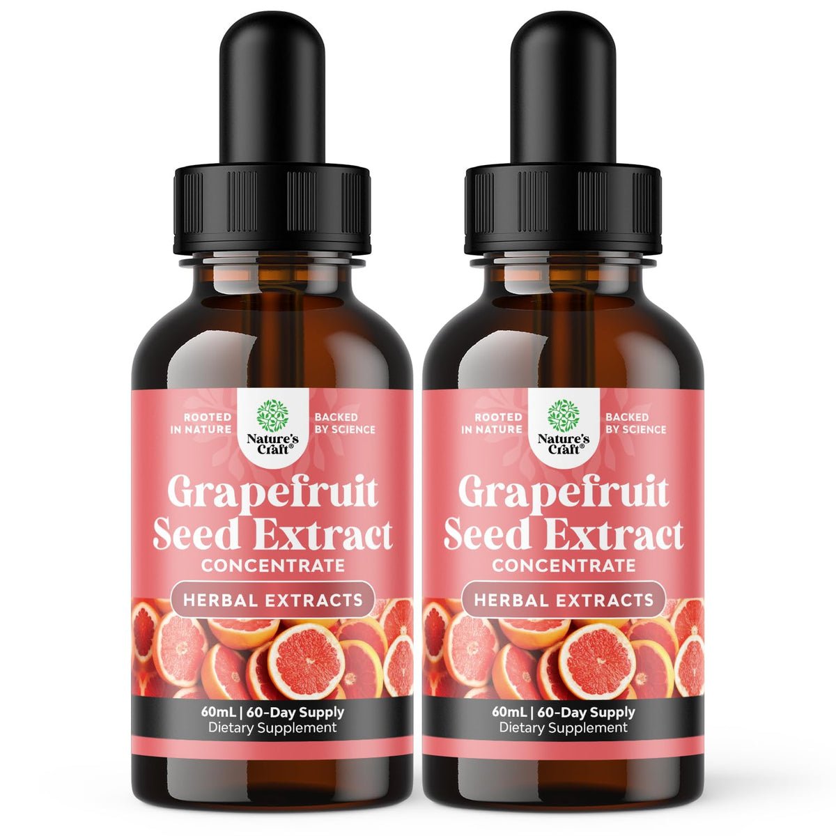 Bottle of GSE Grapefruit Seed Extract liquid with dropper