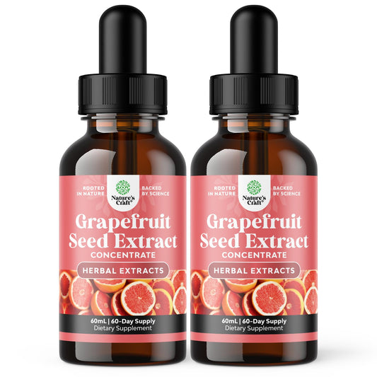 Bottle of GSE Grapefruit Seed Extract liquid with dropper