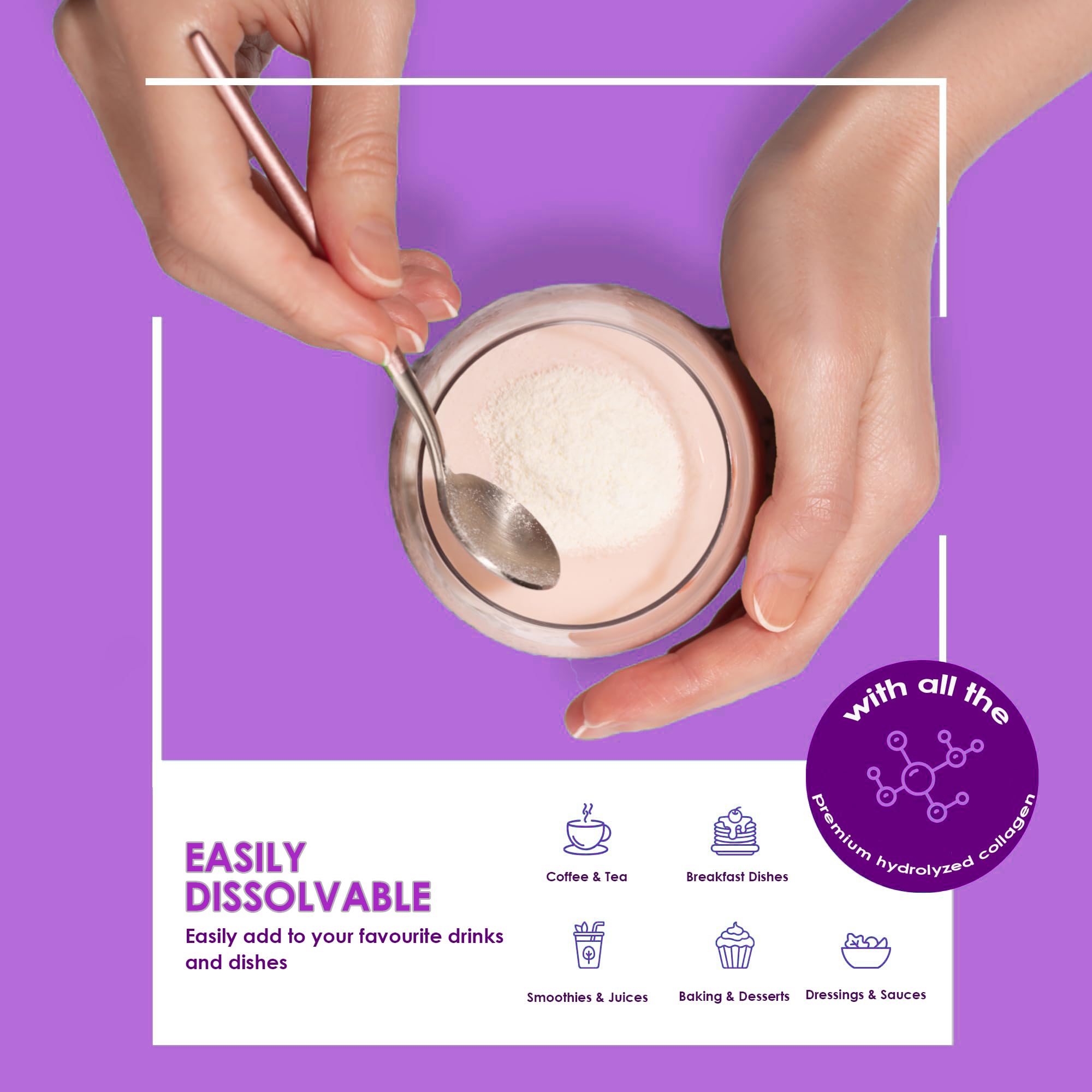 10 g collagen scoop ready to add to beverages