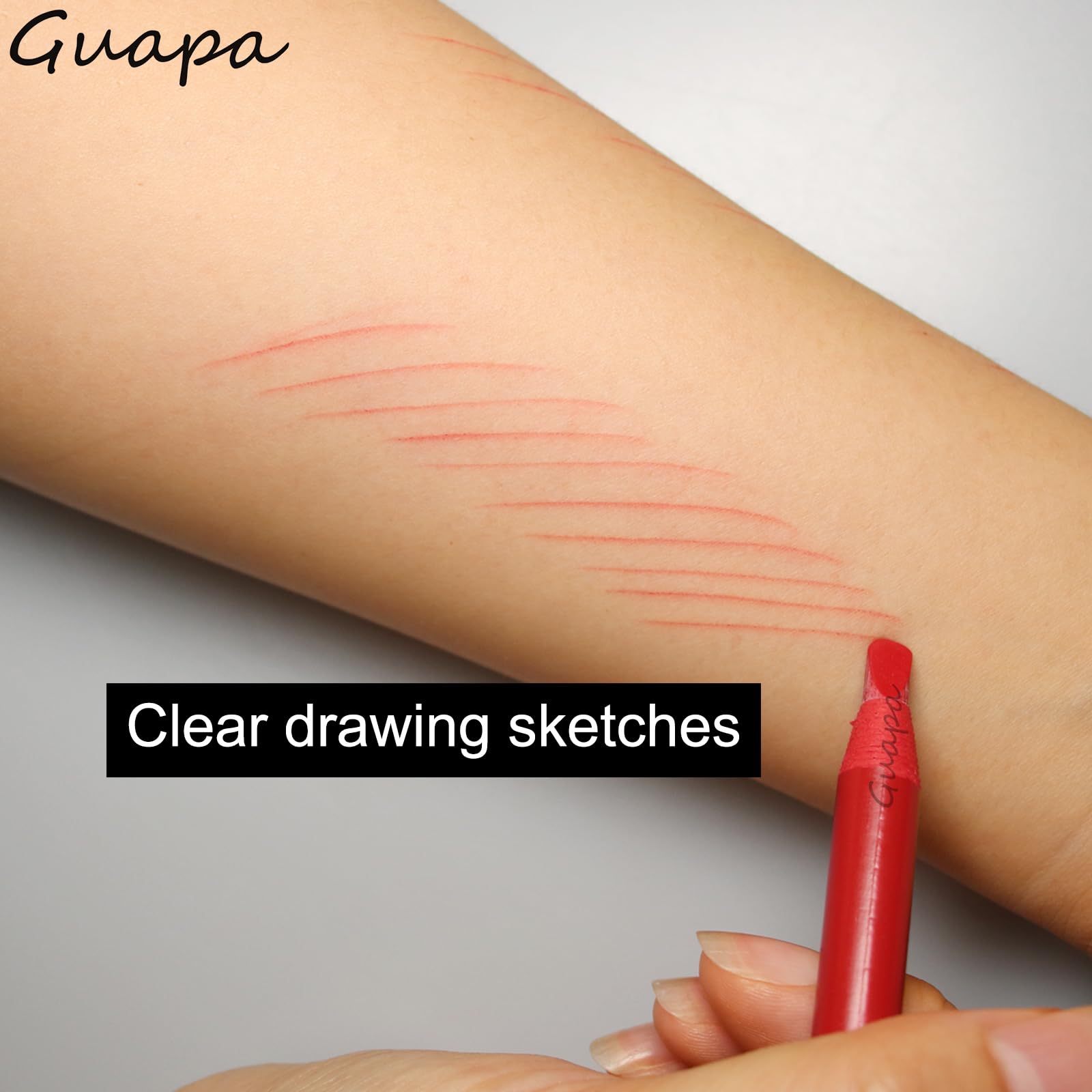 Guapa eyebrow pencil color swatches display eight shades