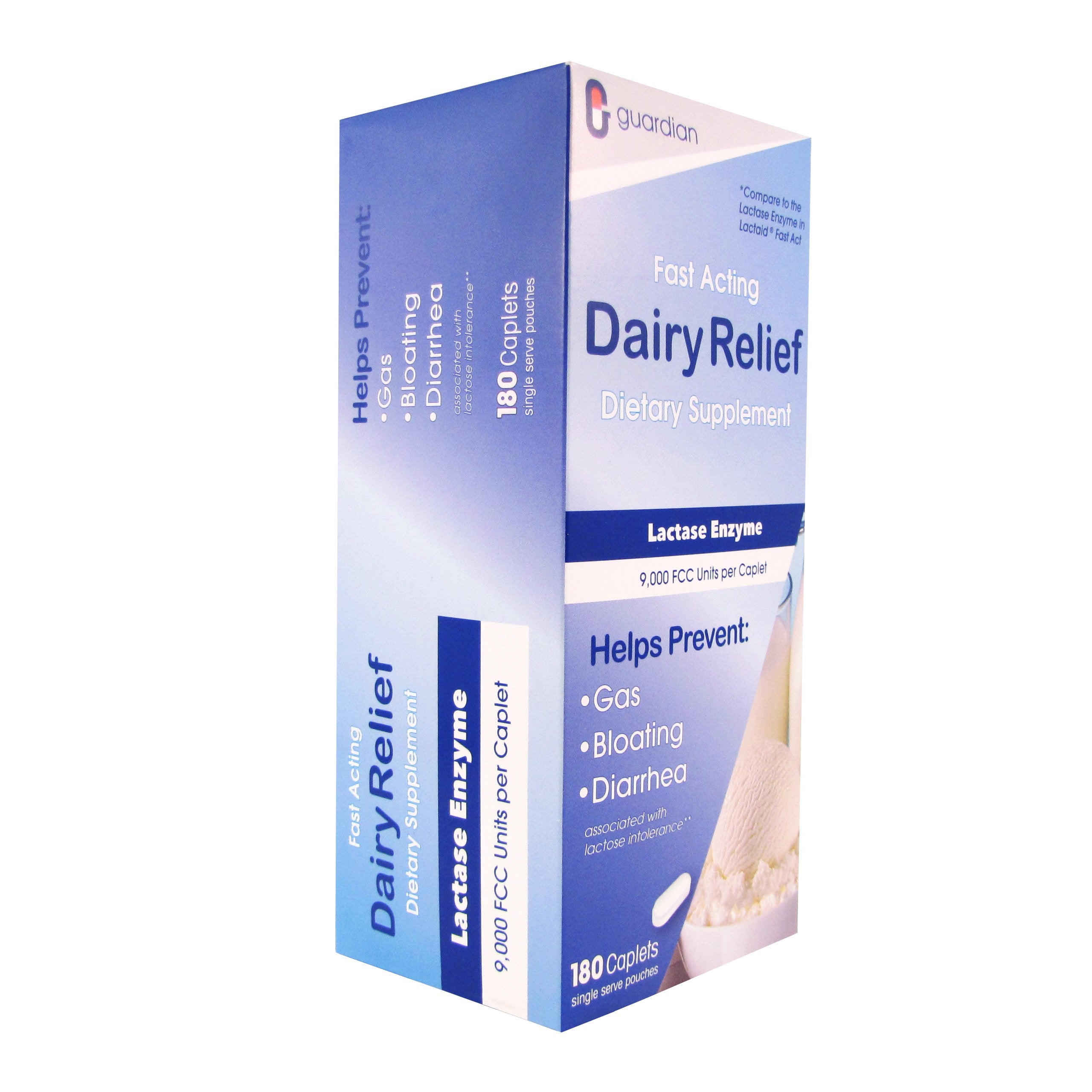 Guardian lactase: comparaison avec Lactaid Fast Act et Kirkland.