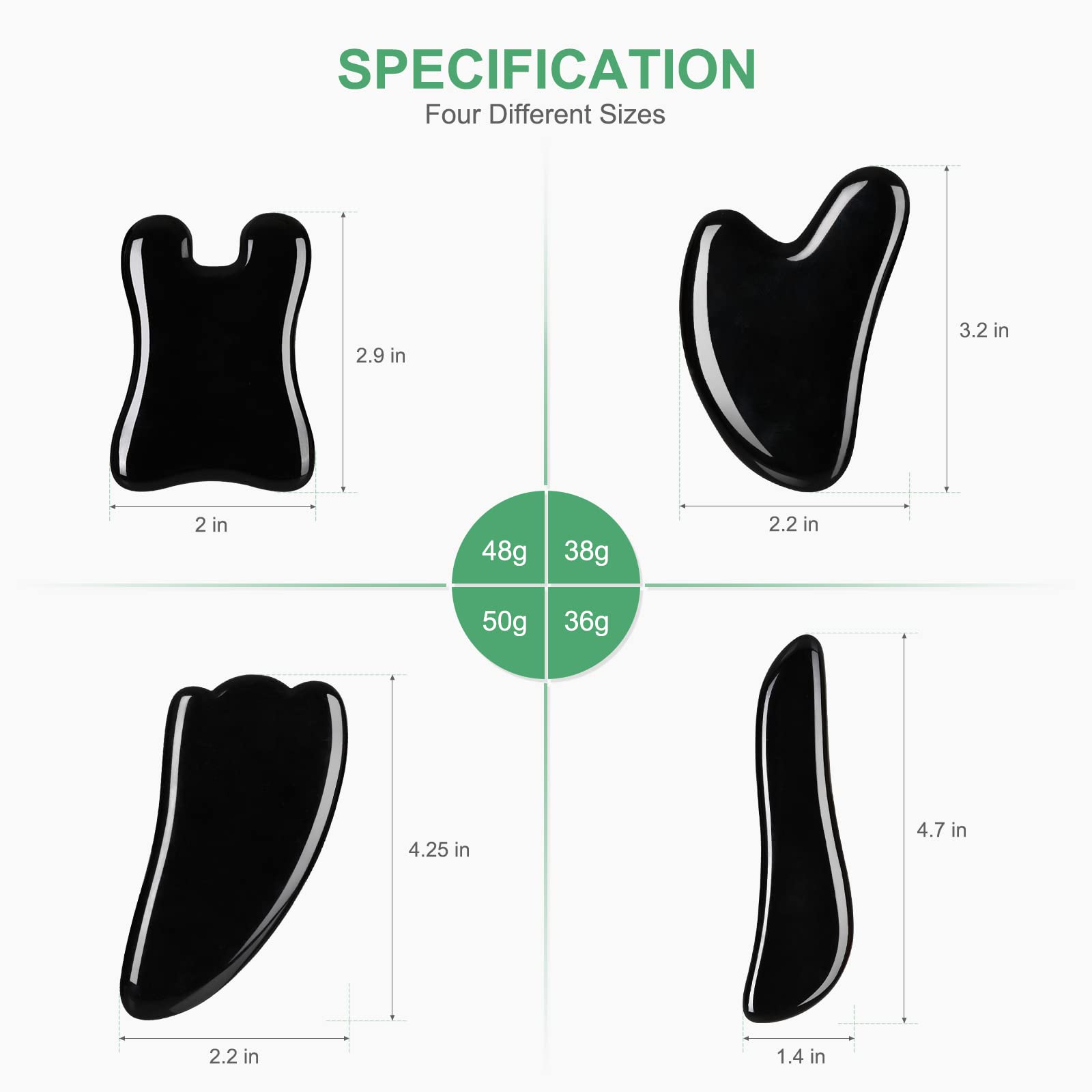 Coin-shaped black Gua Sha board