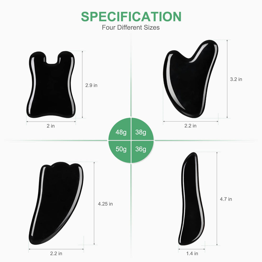 Coin-shaped black Gua Sha board