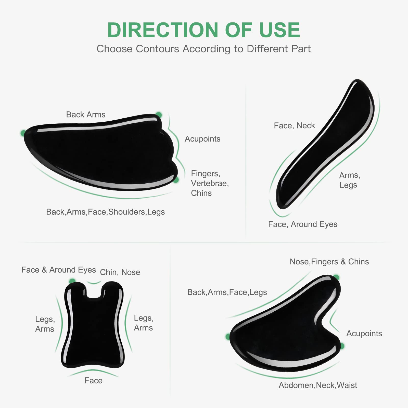 Heart-shaped black Gua Sha board