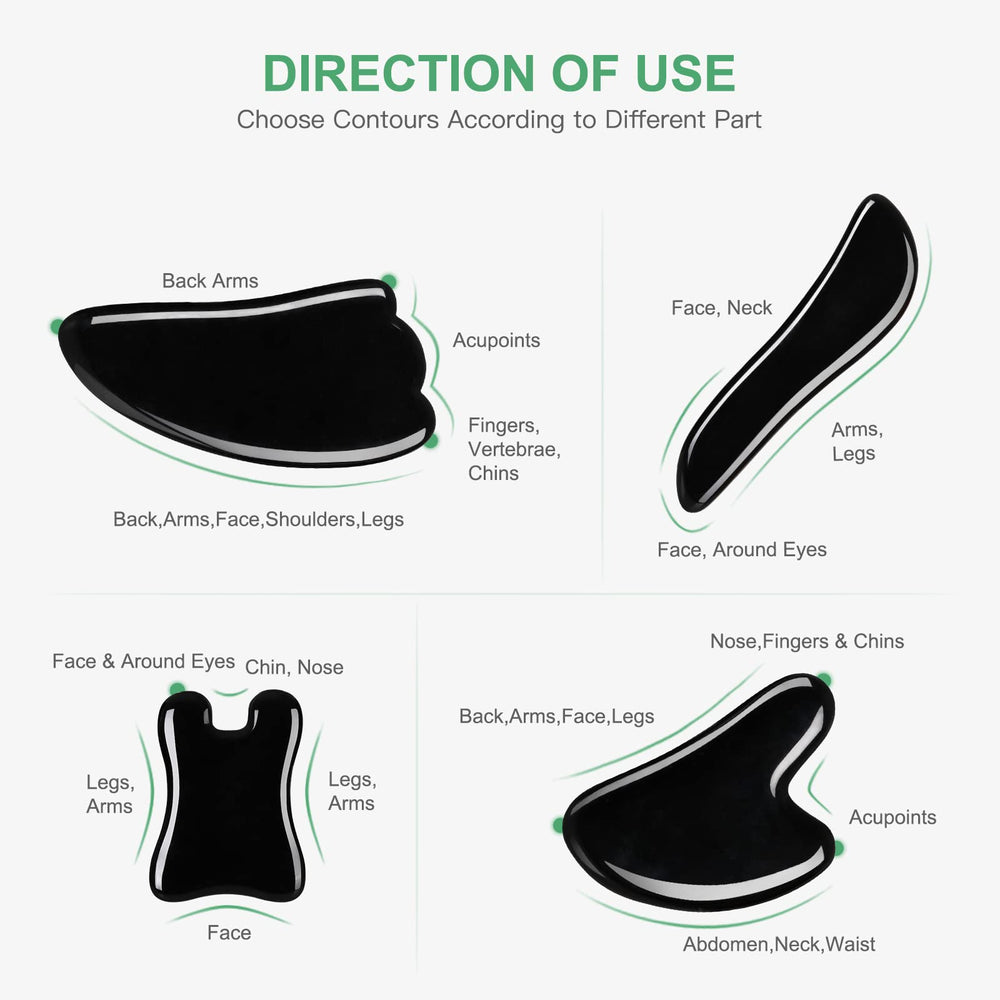 Heart-shaped black Gua Sha board