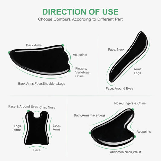 Heart-shaped black Gua Sha board