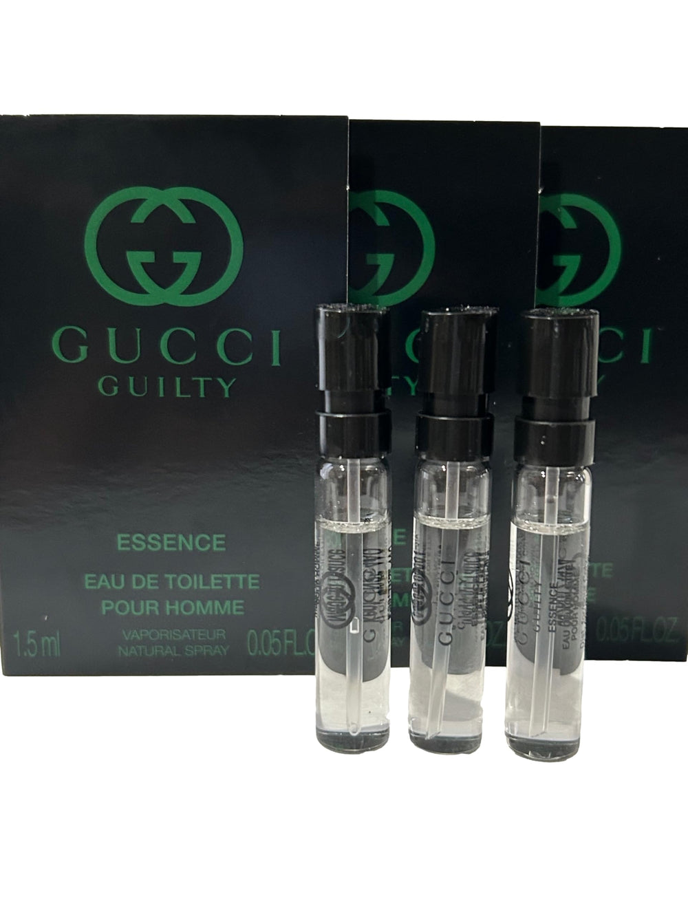 Three mini Gucci Guilty Essence sprays for trial and gifting