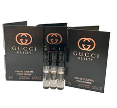 Gucci Guilty sample EDT bottle for on-the-go fragrance exploration and travel.