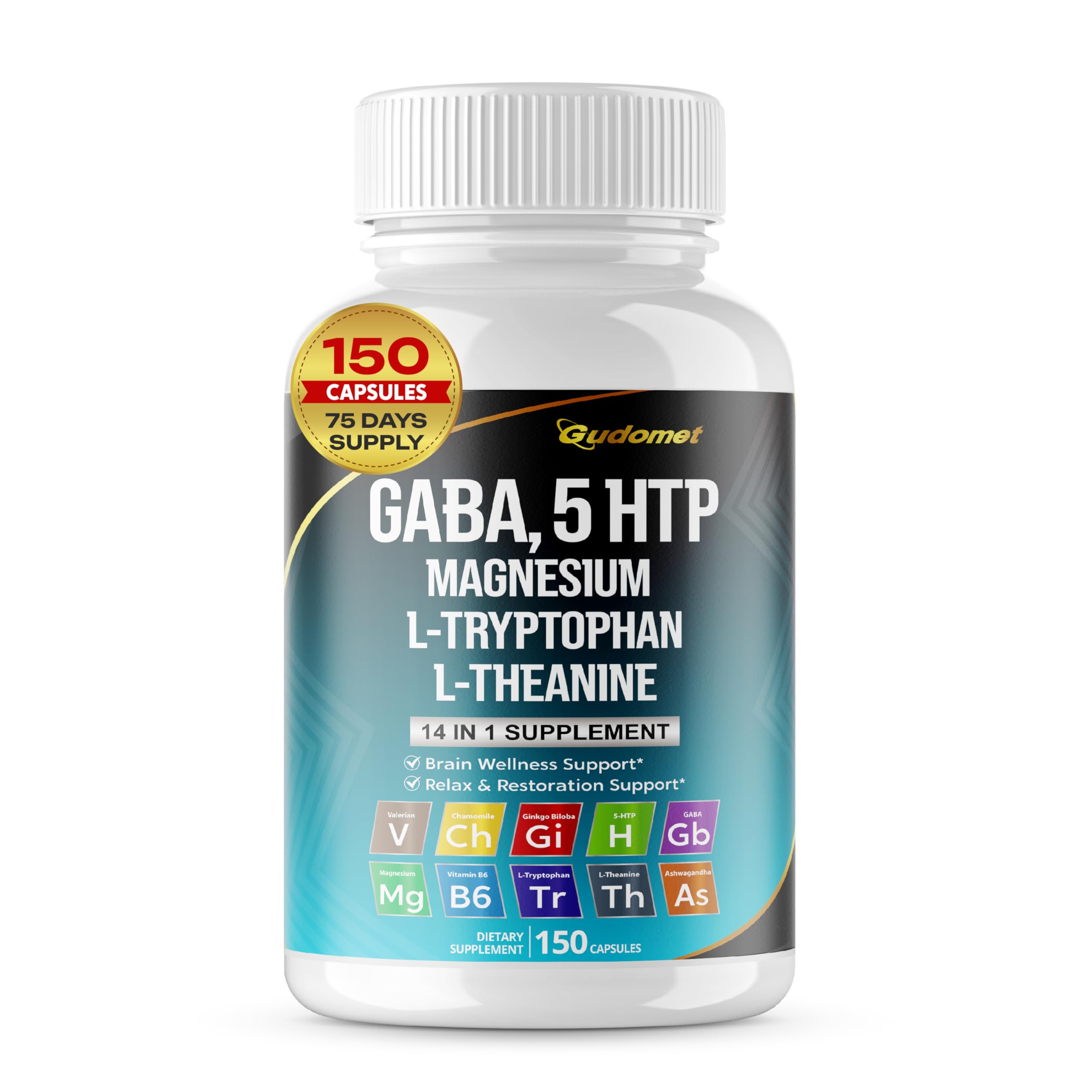 Gudomet GABA, 5-HTP, L-Tryptophan, L-Theanine - 150 capsules