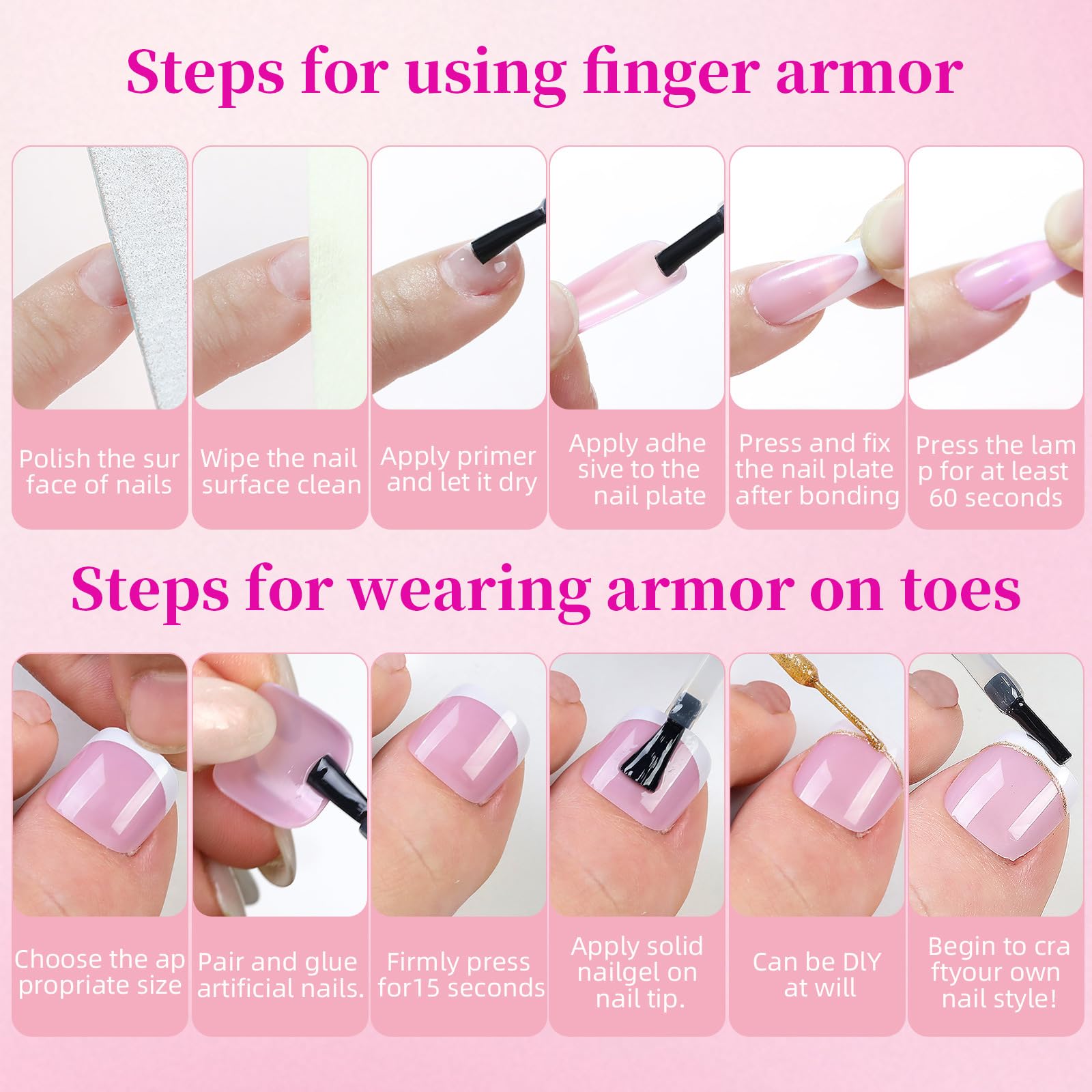 GUFUGU 72 nails and 72 toe-nails offer versatile at home manicure options