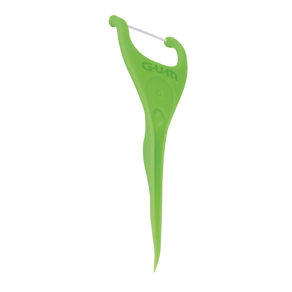 Fine-tipped dental pick for gum massage and plaque removal