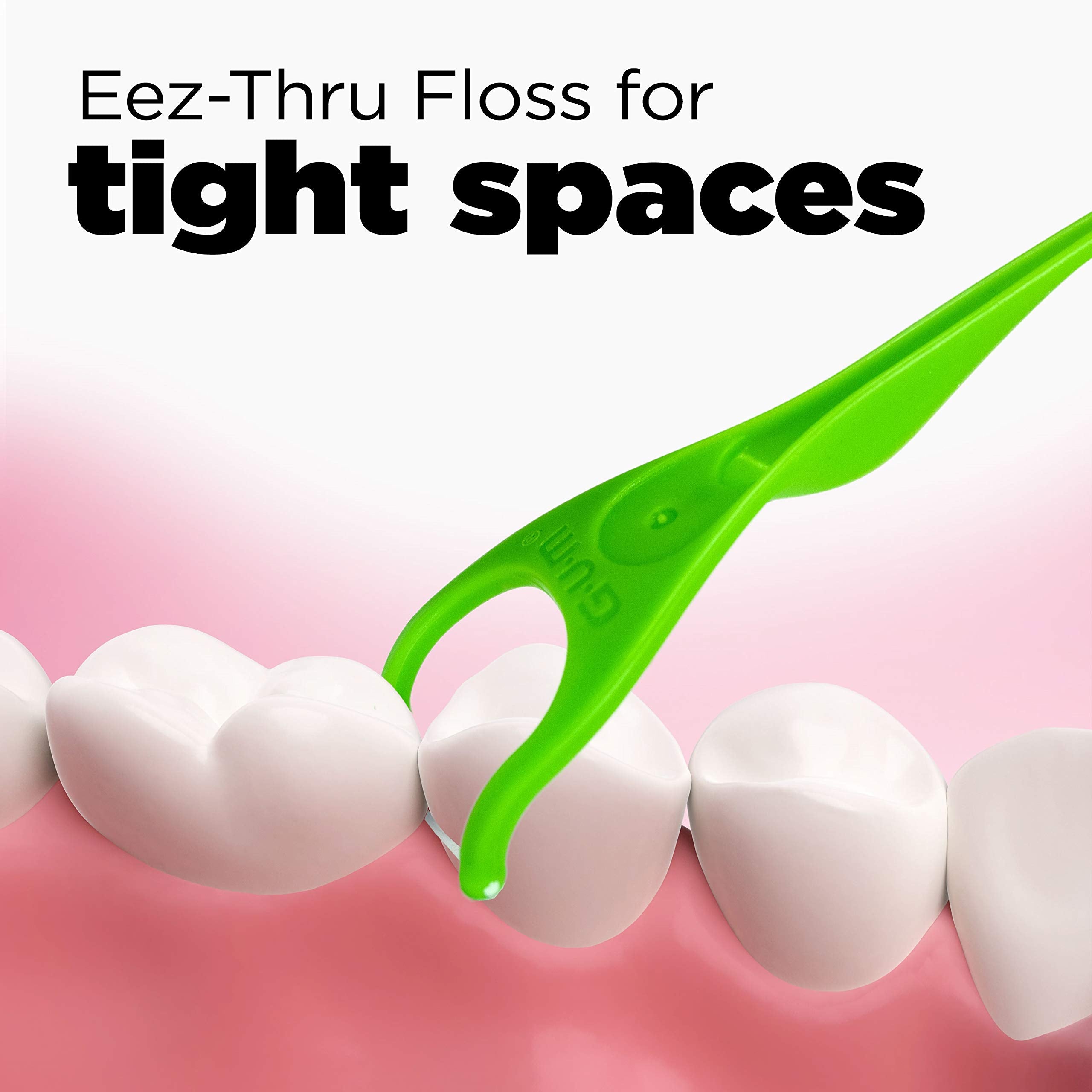Mint flavor floss on a floss pick