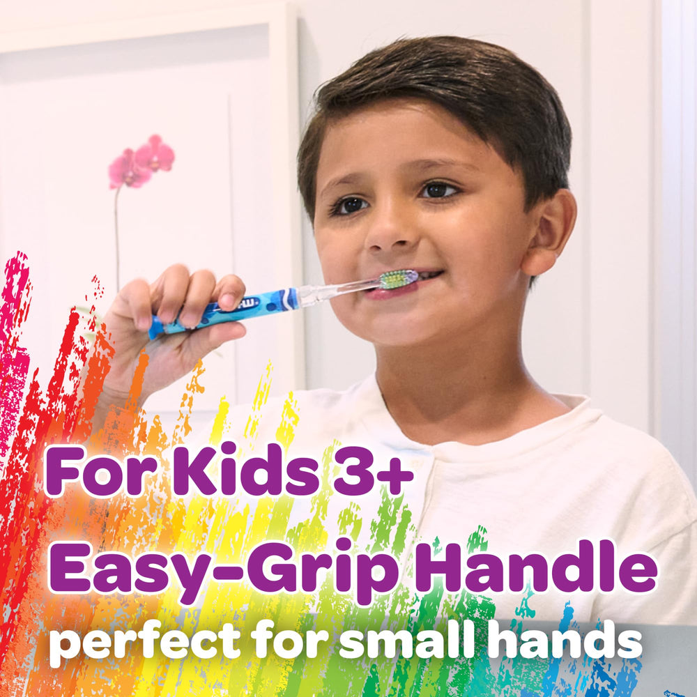 Suction cup base keeps toothbrush upright and dry
