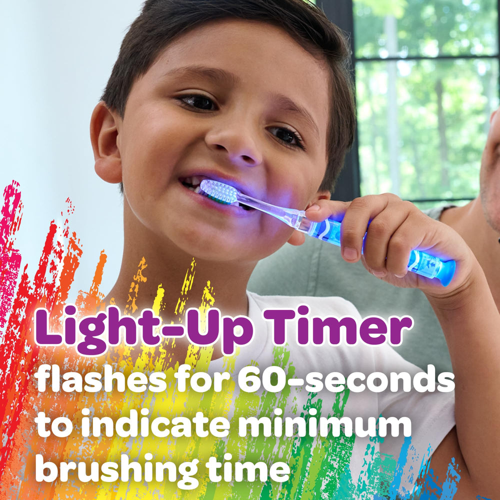 Four-pack packaging of GUM Crayola toothbrushes