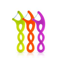 Close-up of fluoride-coated floss