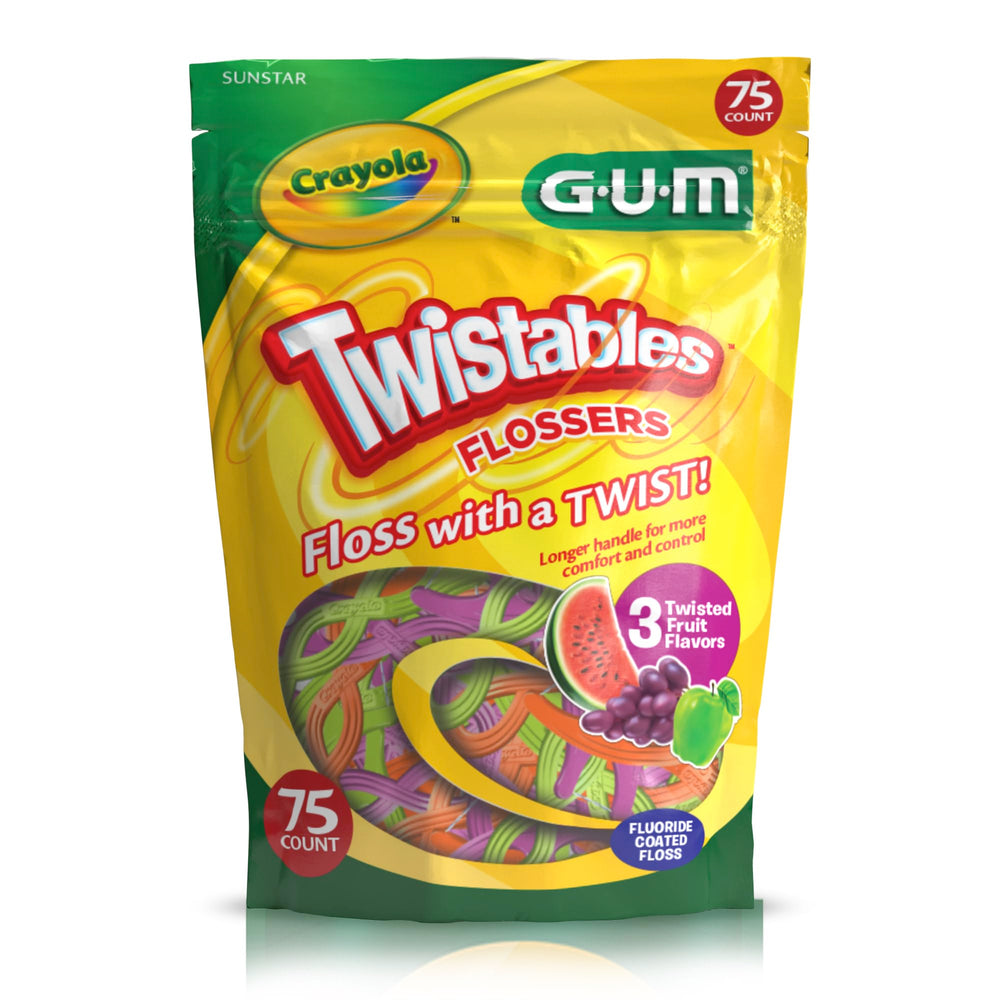 Dentist-recommended guidance for early flossing with GUM Crayola Twistables