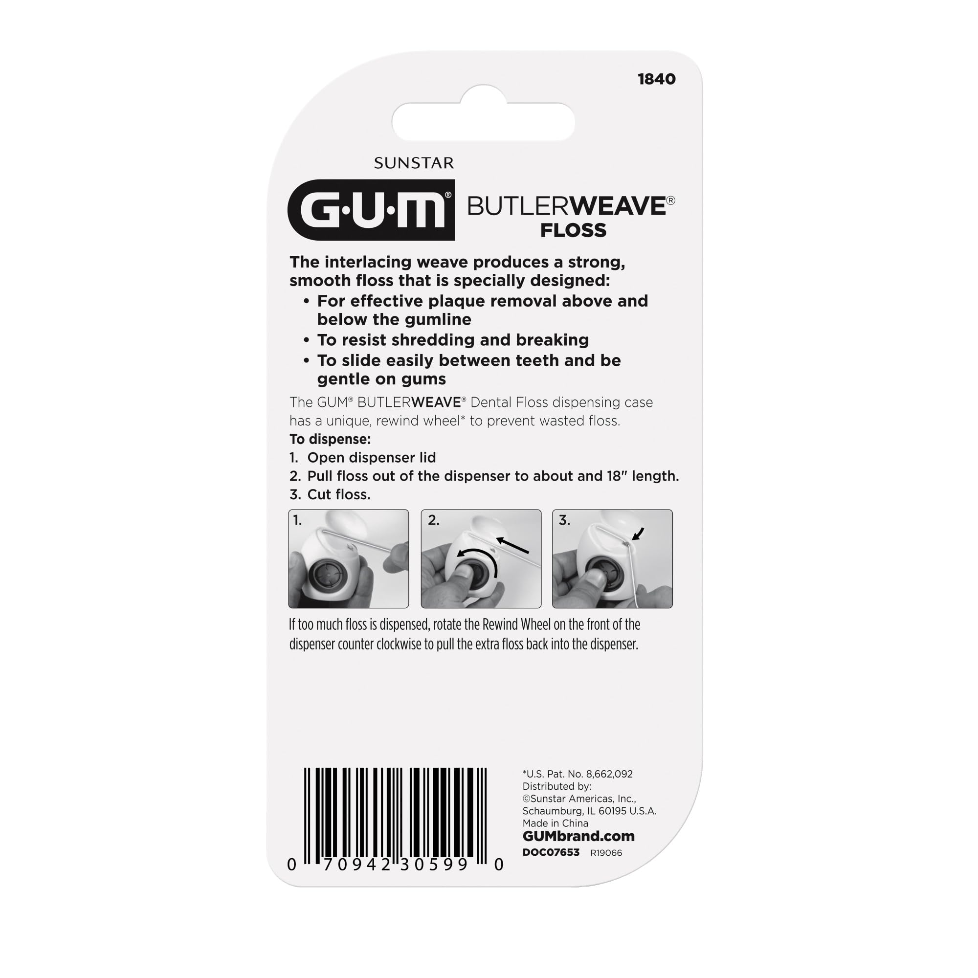 GUM ButlerWeave packaging mint floss