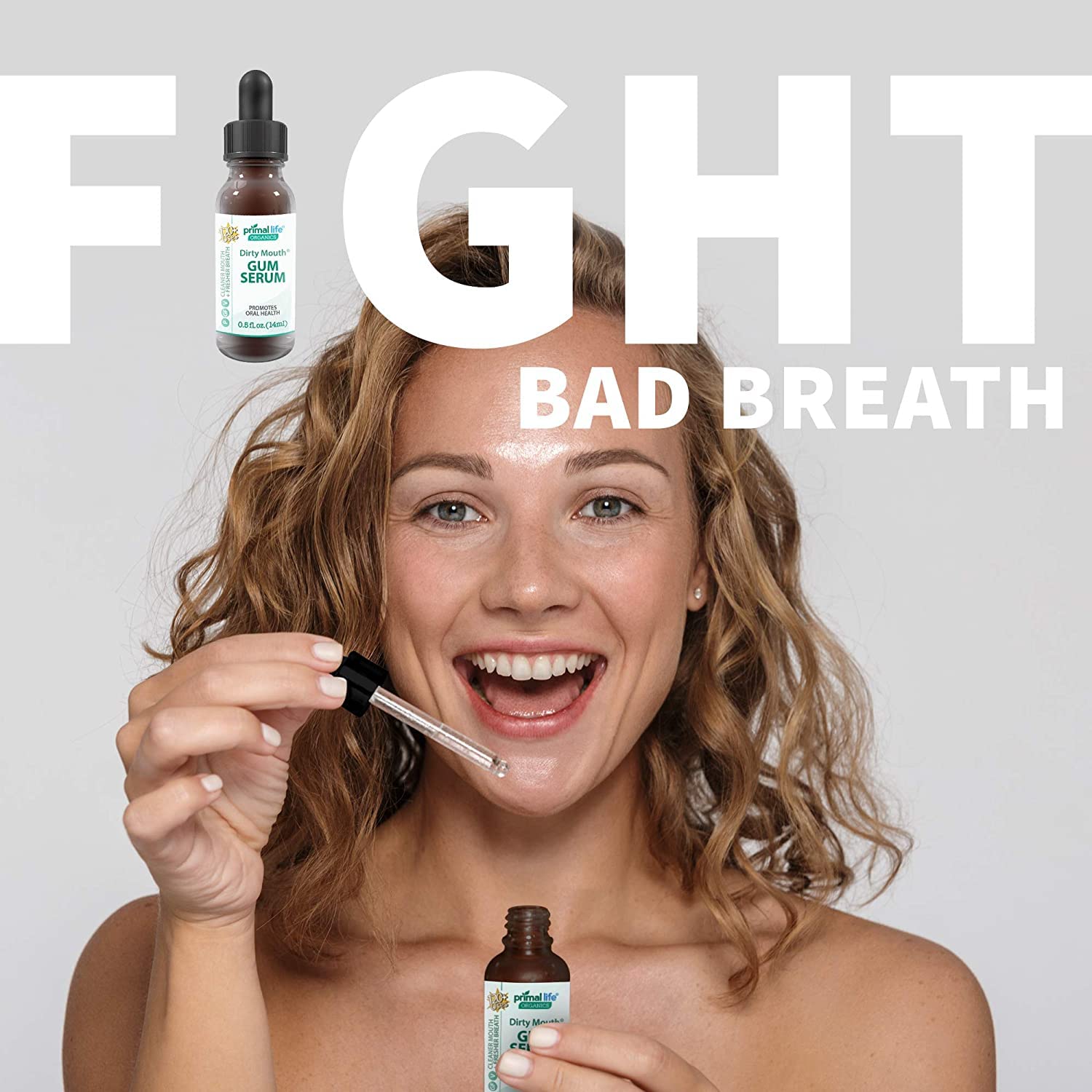 Fresh breath and clean mouth concept with Gum Serum