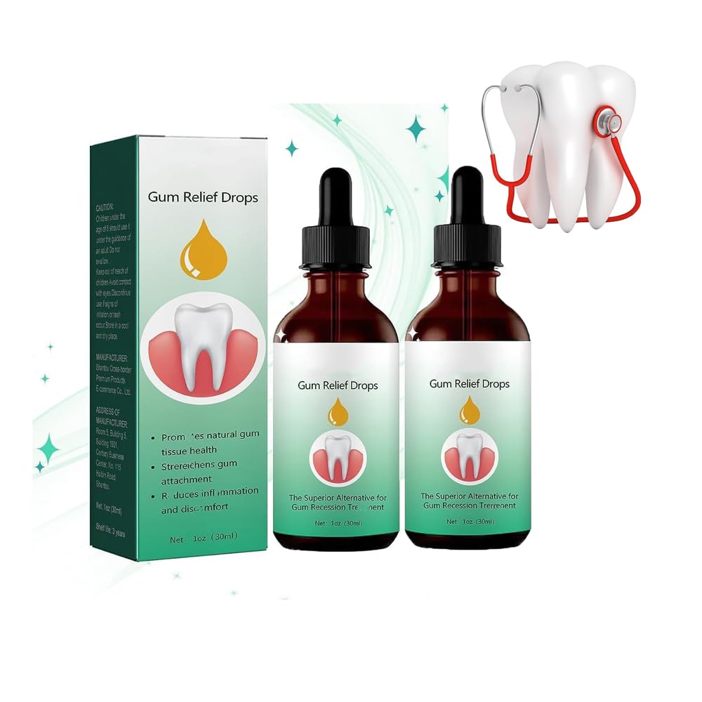 Gum Relief Drops packaging and bottle