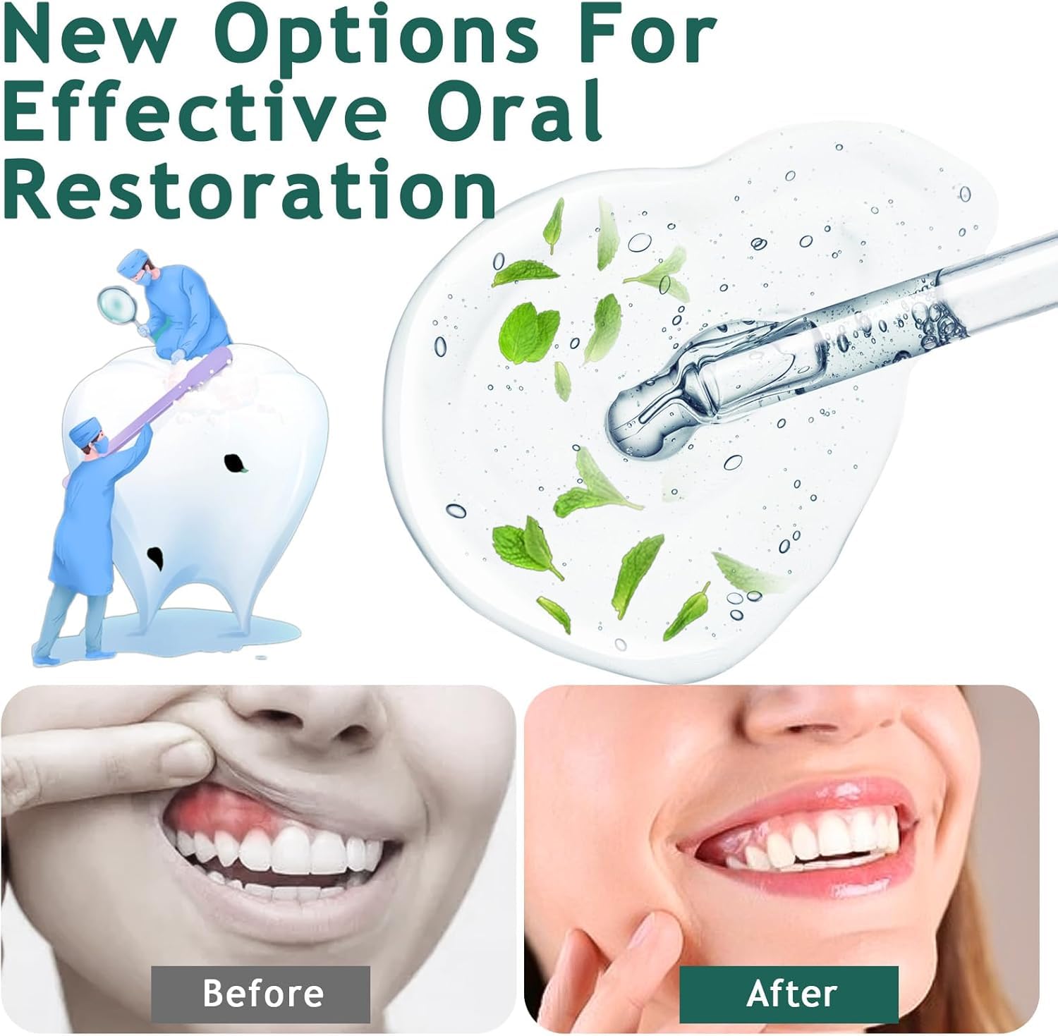 Gums before treatment showing recession