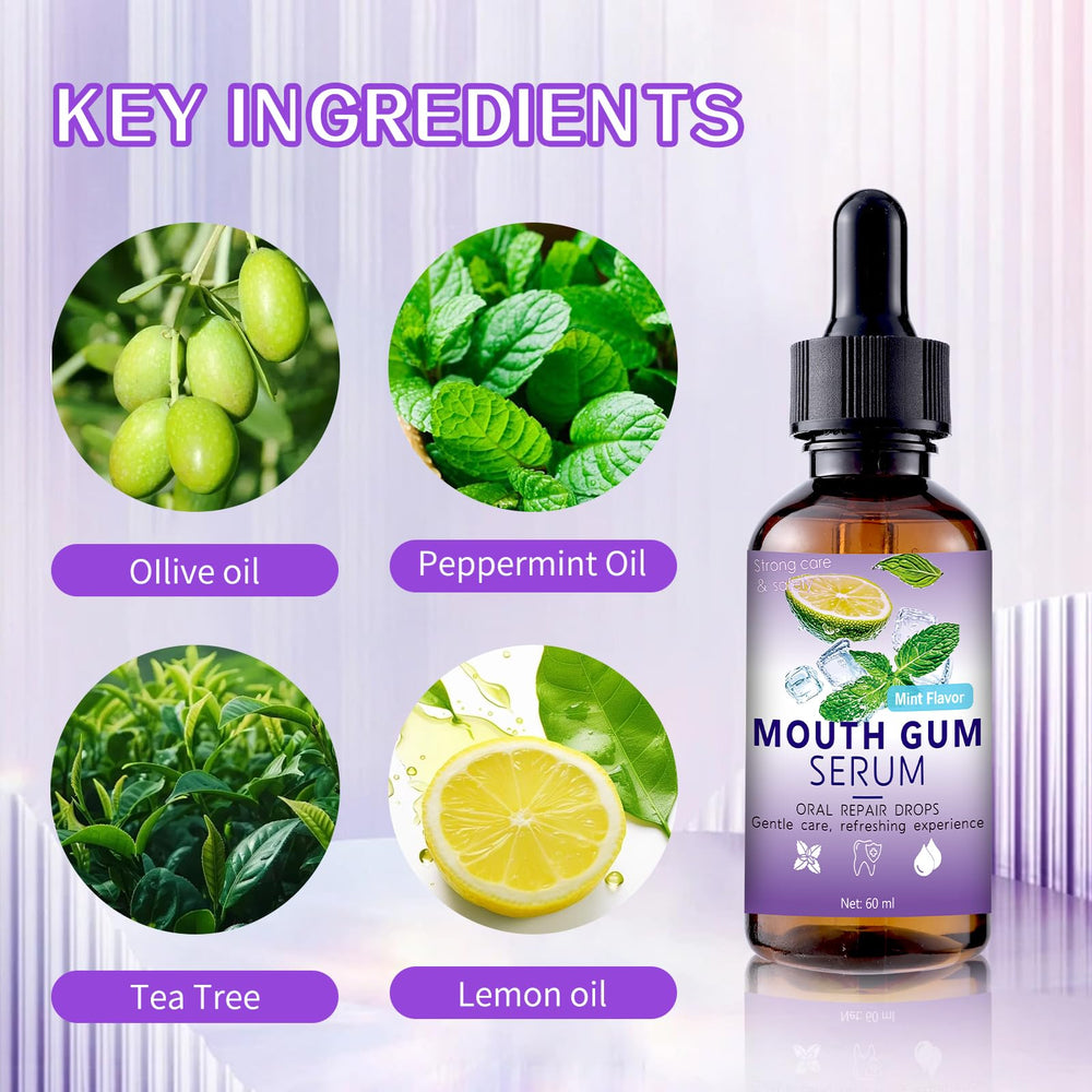 Product display showcasing Gum Restore Drops for receding gums