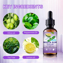 Product display showcasing Gum Restore Drops for receding gums