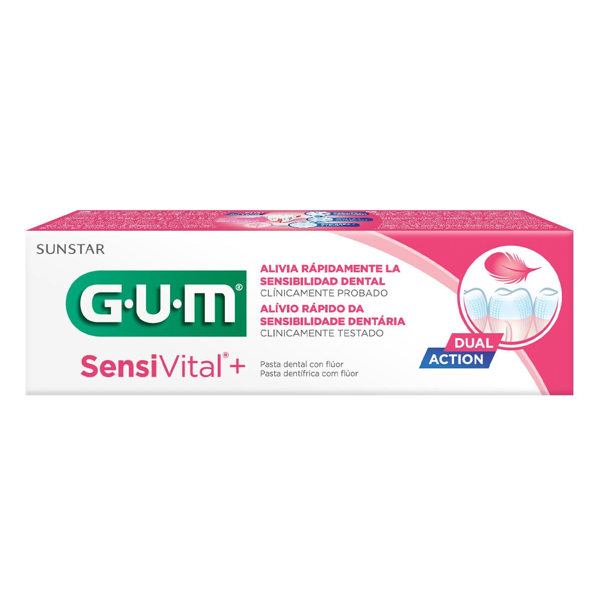Front view of GUM Sensi Vital+ Dual Action Toothpaste 75 ml