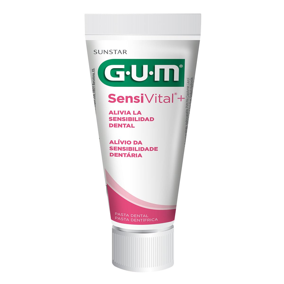 Made in Italy label on GUM Sensi Vital+ toothpaste
