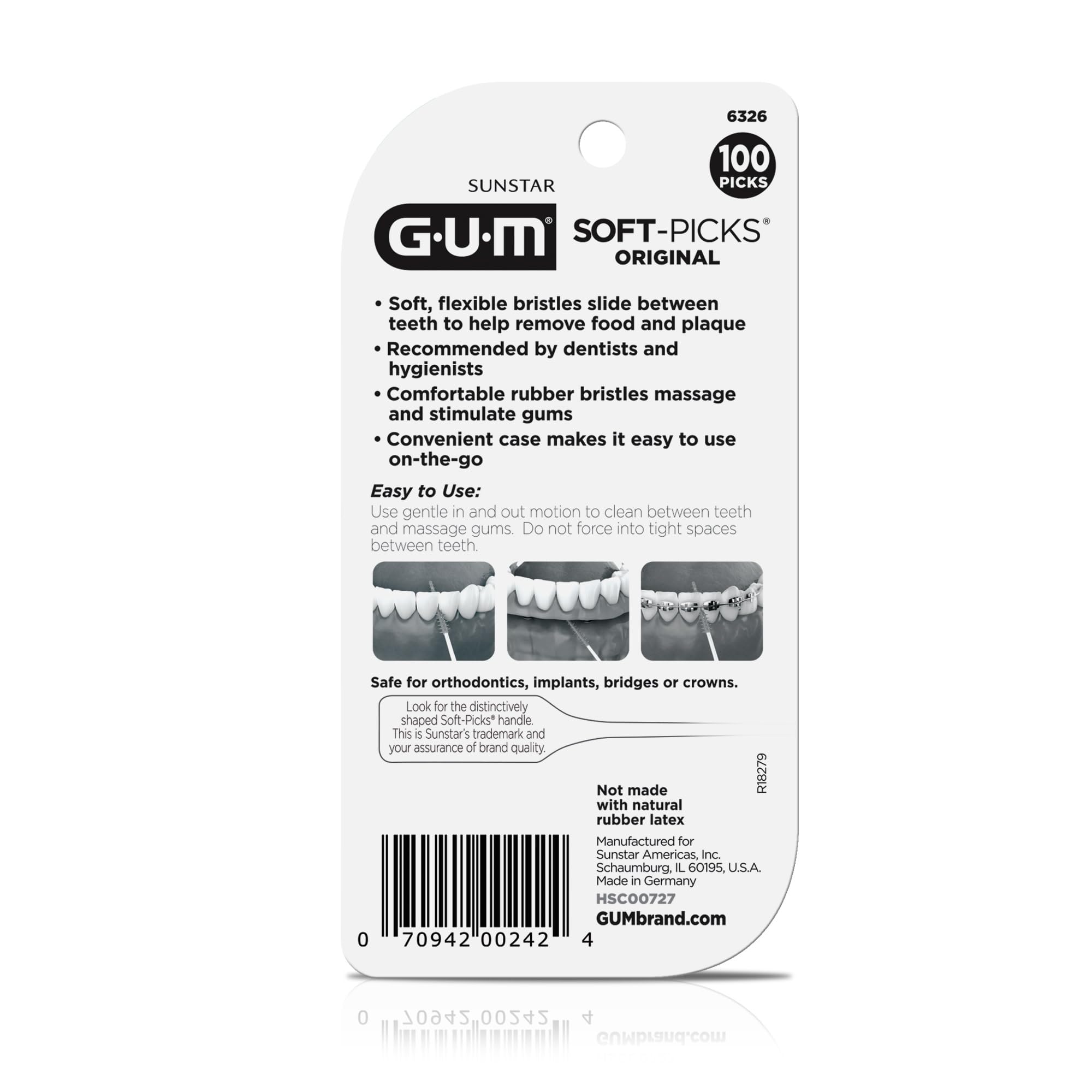 GUM Soft-Picks Original wallet friendly portable set