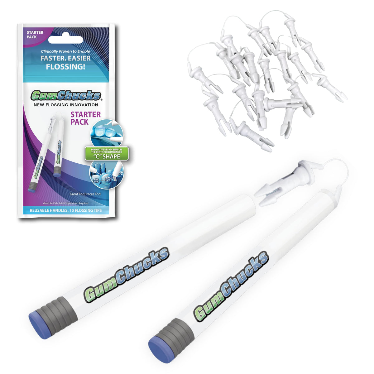 GumChucks Starter Pack front view with handles