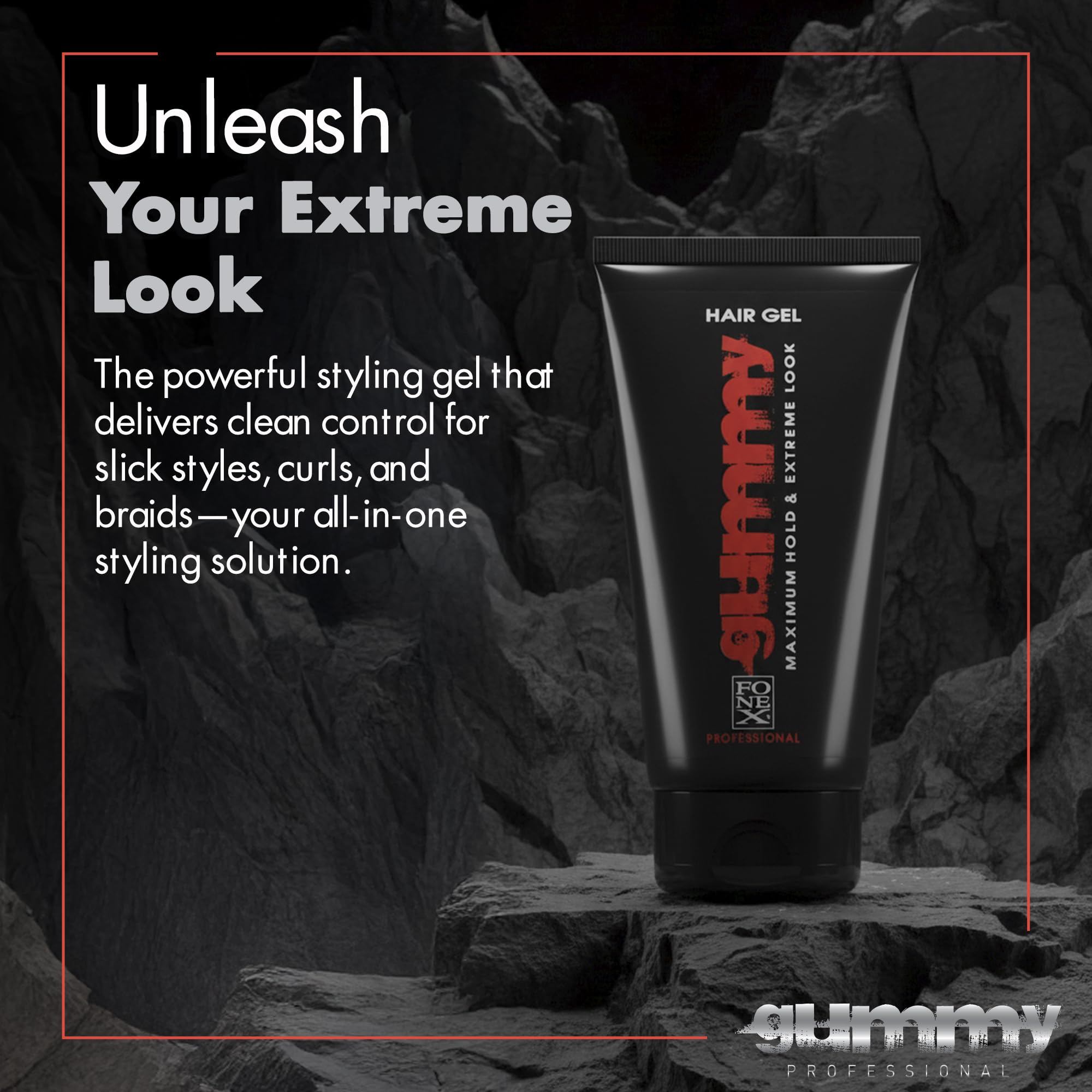 Gummy professional hair gel no flakes for a crisp look