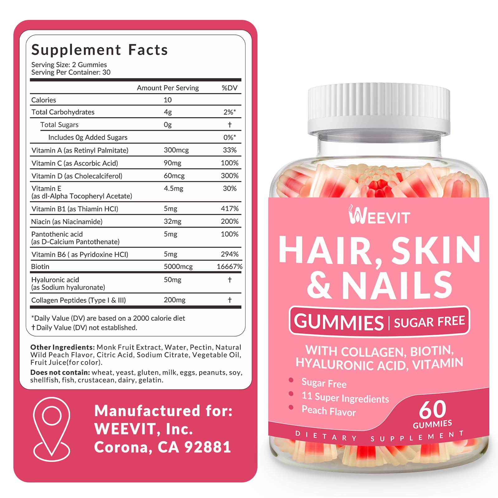 Close-up of gummy texture in bottle