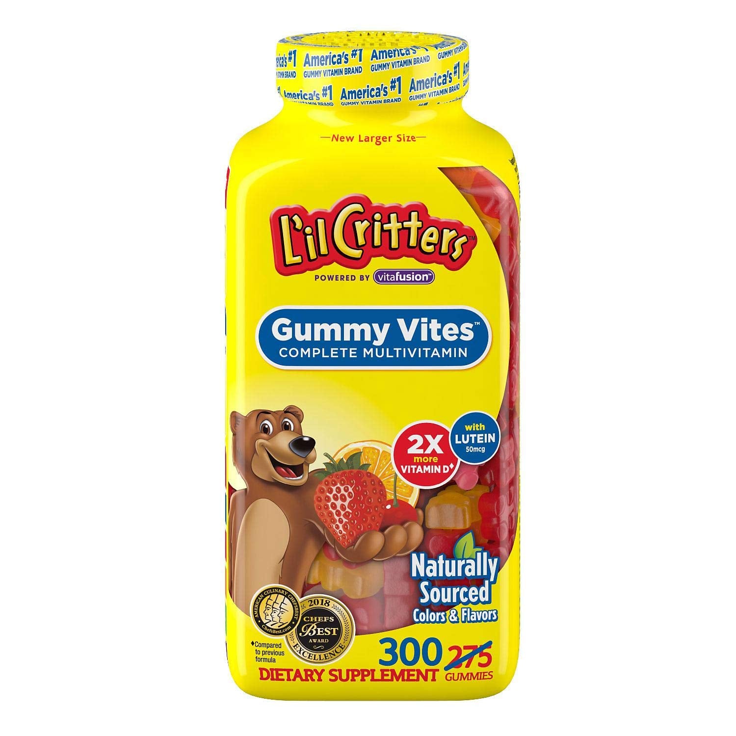 300-count bottle of gluten-free Gummy Vites children's multivitamin