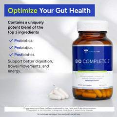 Gundry MD Bio Complete 3 bottle highlights the 3-in-1 probiotic blend.