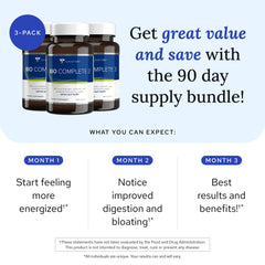 Close-up of Bio Complete 3 ingredients: probiotics, prebiotics and postbiotics