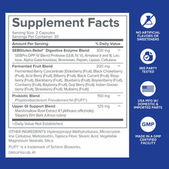 Usage instructions showing 2 capsules daily with water