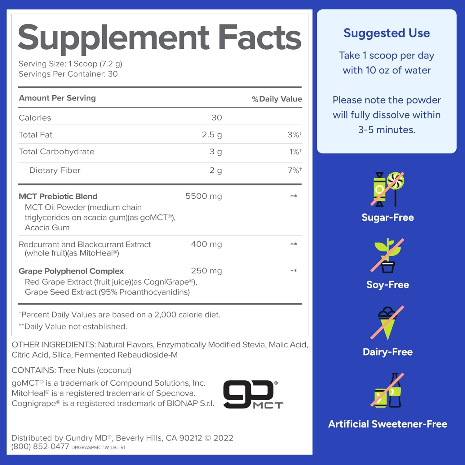 Raspberry medley flavored MCT Wellness Powder served in a glass