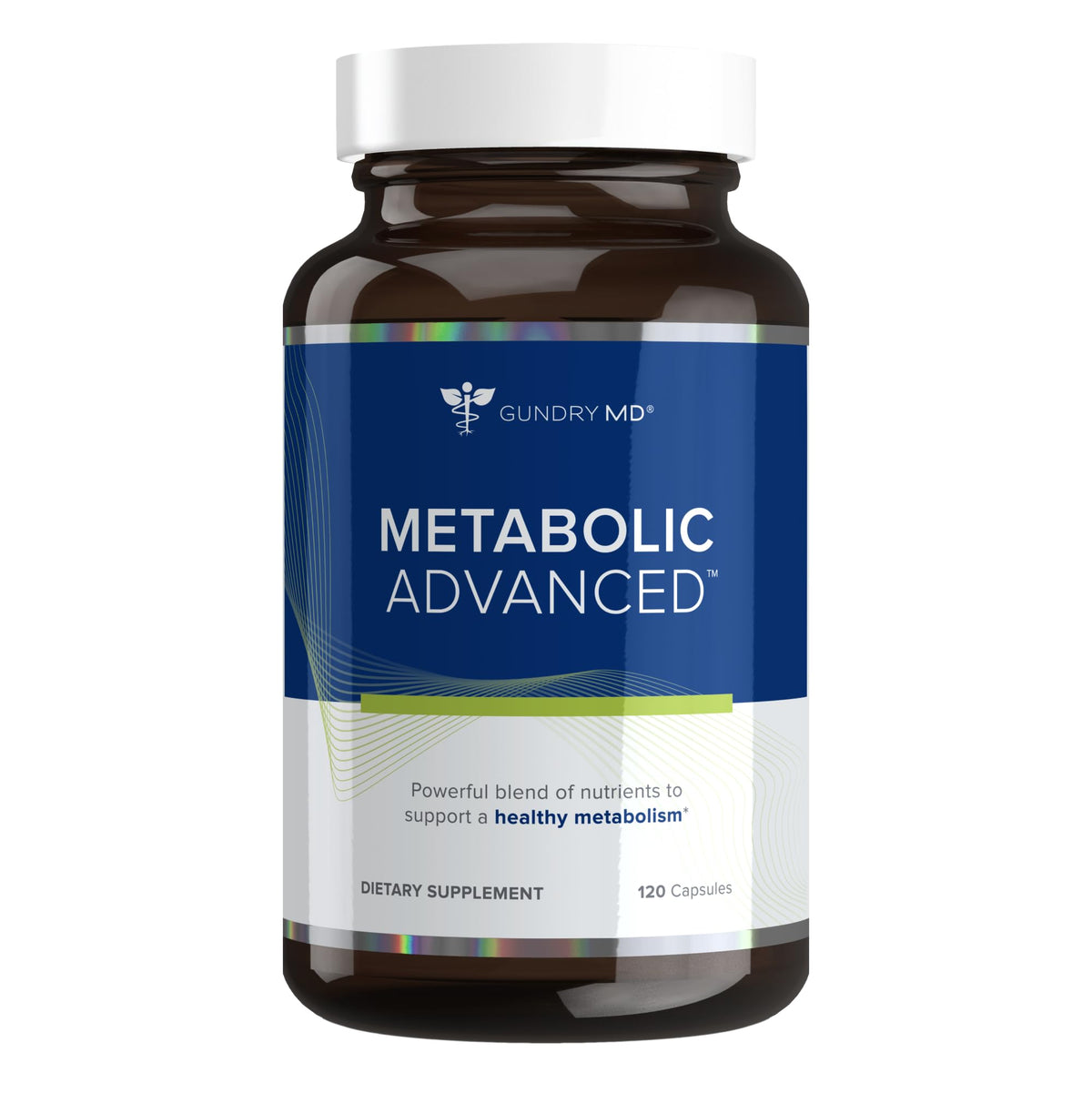 Gundry MD Metabolic Advanced Nutrient Blend bottle on white background