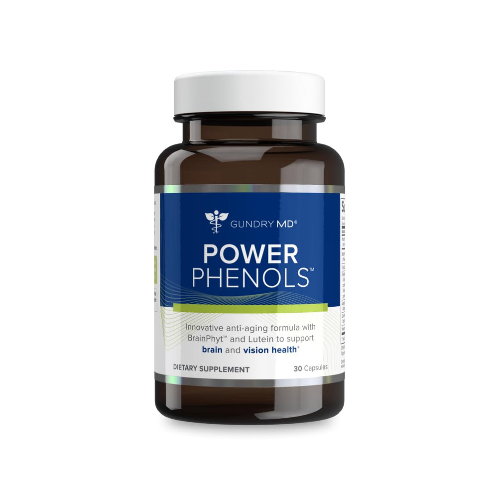Gundry MD Power Phenols bottle with capsules signaling cognitive support