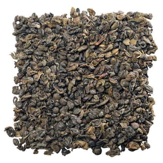 Loose leaf gunpowder green tea assembly