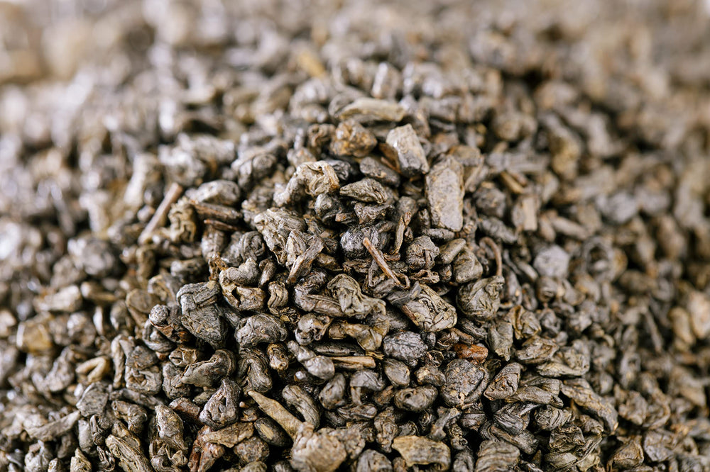 Rolled gunpowder tea balls with packaging