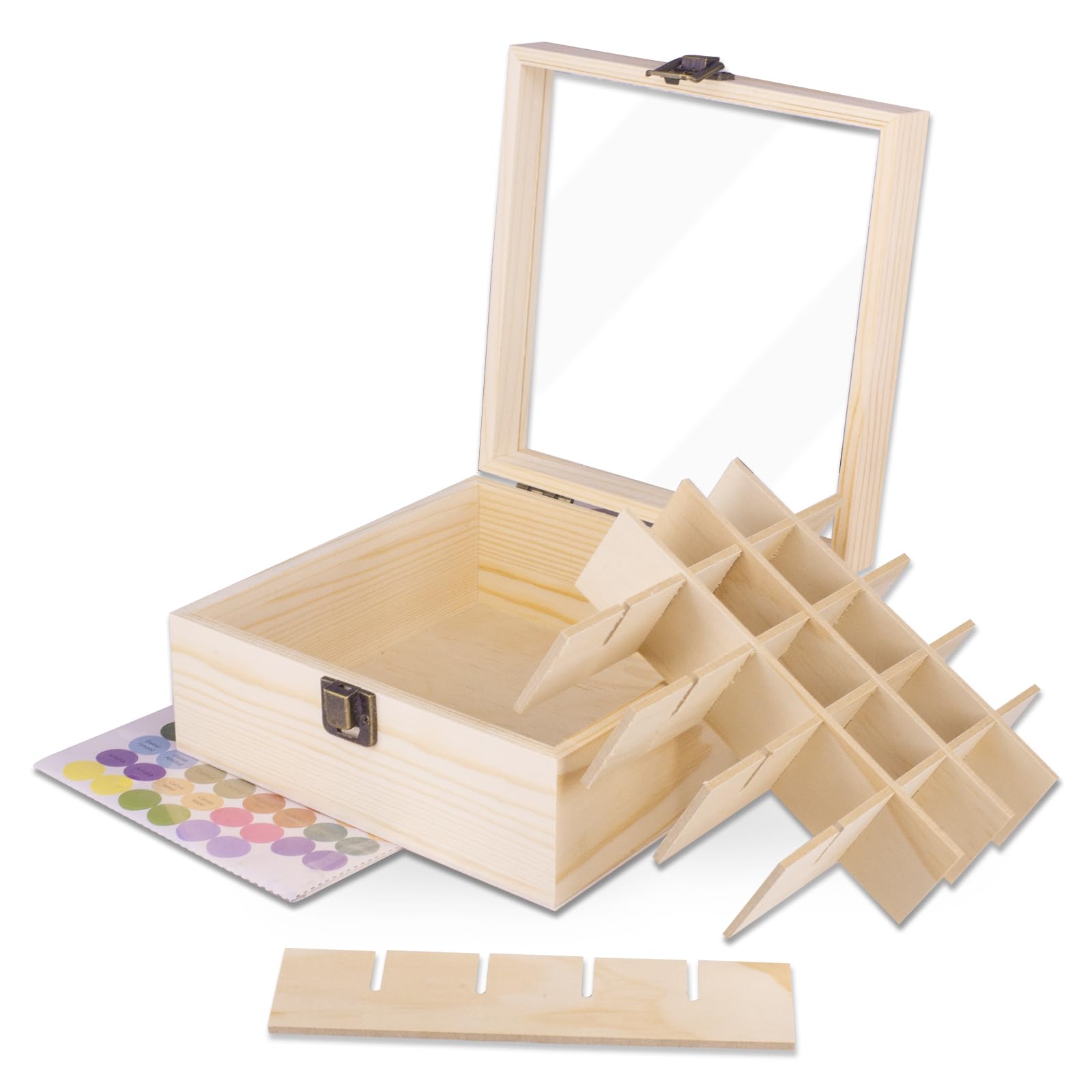 Guolich essential oil storage box display stand shows a 25-slot collection for tidy organization.