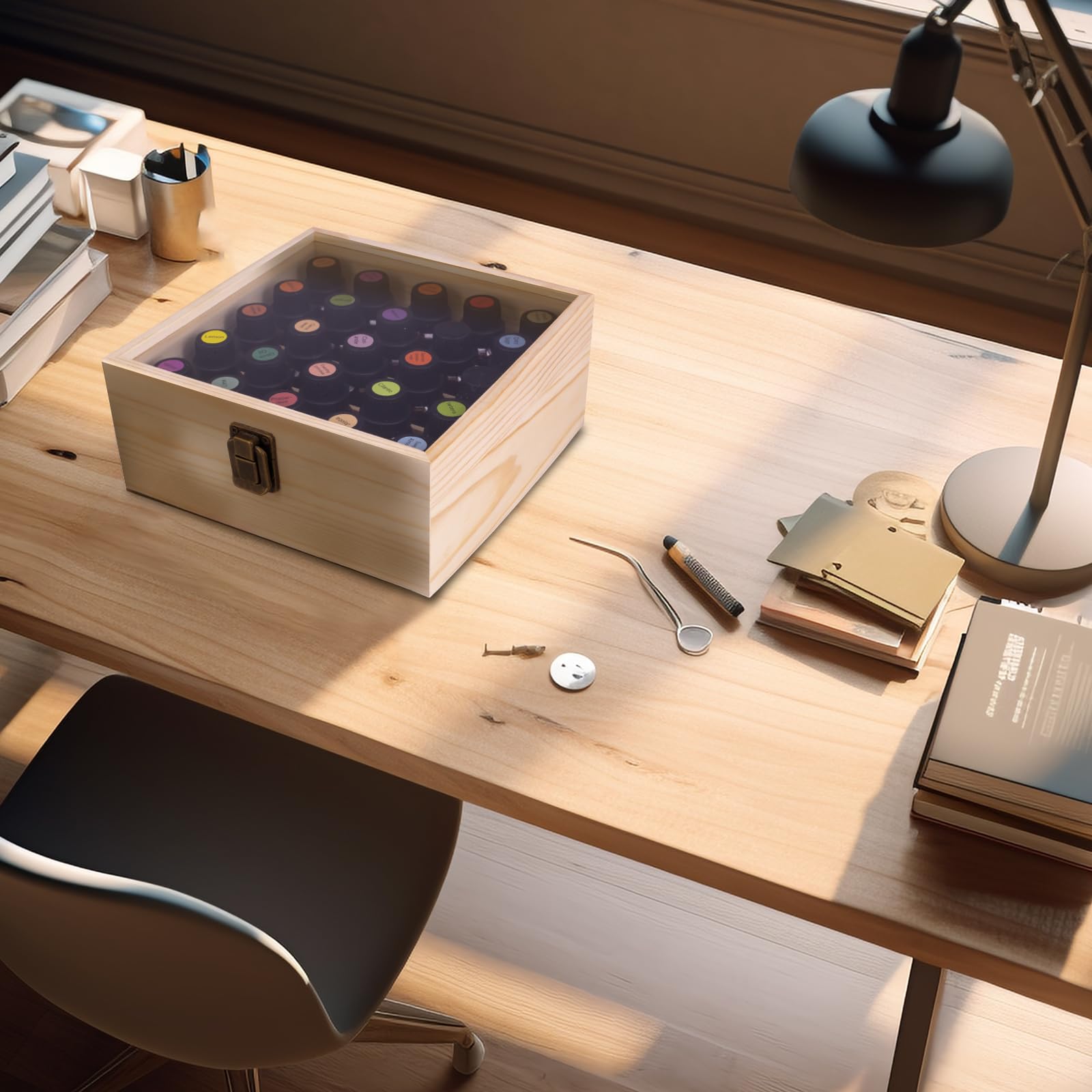 Guolich organizer also fits small bottles like nail polish for compact storage.