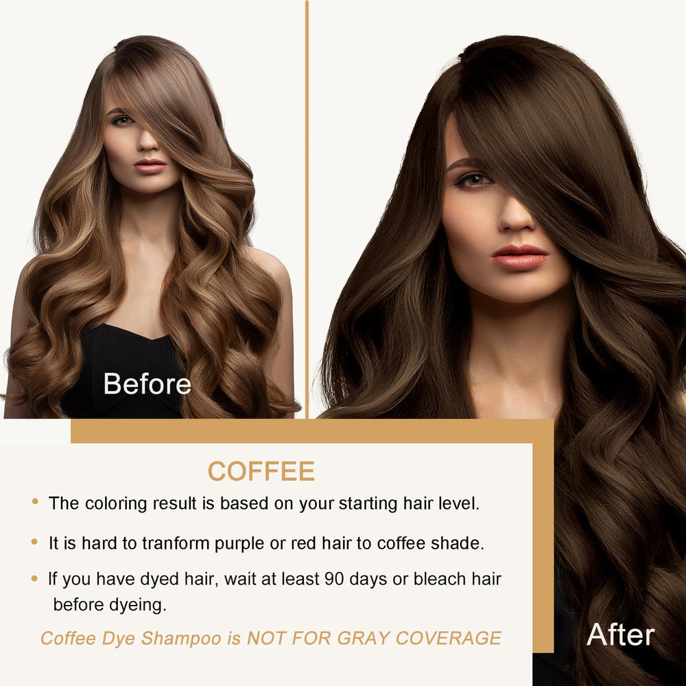 GURKOOYD Coffee Hair Dye Shampoo applying with gloves for mess-free color.