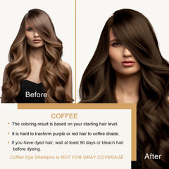 GURKOOYD Coffee Hair Dye Shampoo applying with gloves for mess-free color.